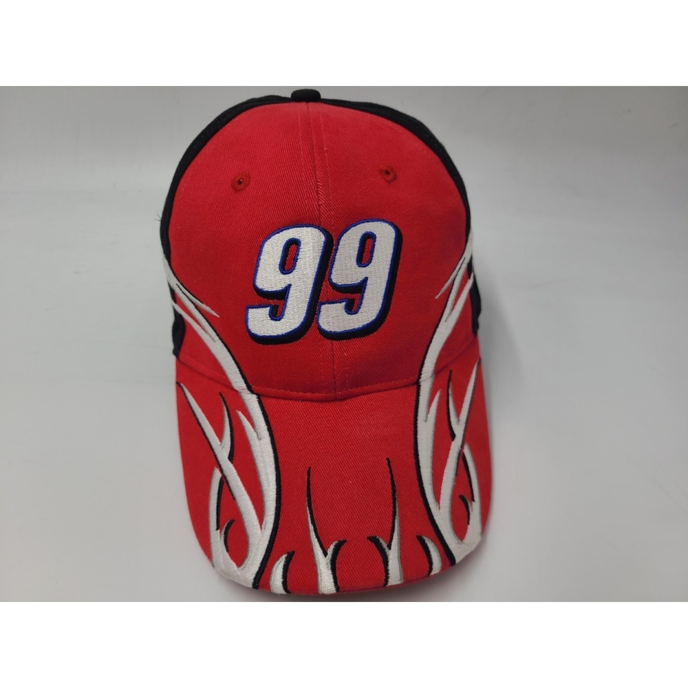 Carl Edwards Jr #99 Flames Team Caliber Adjustable Hat Cap Men NASCAR Red Black